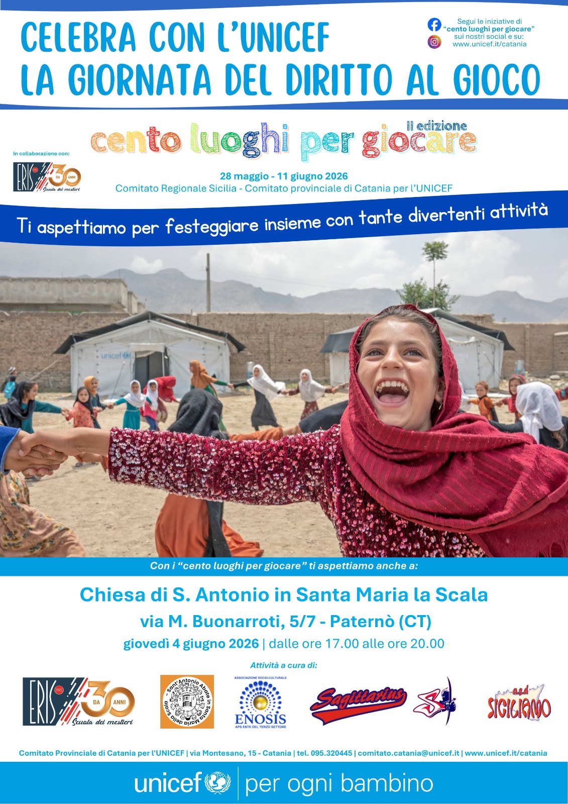 ENOSIS CELEBRA CON L’UNICEF LA GIORNATA DEL DIRITTO AL GIOCO